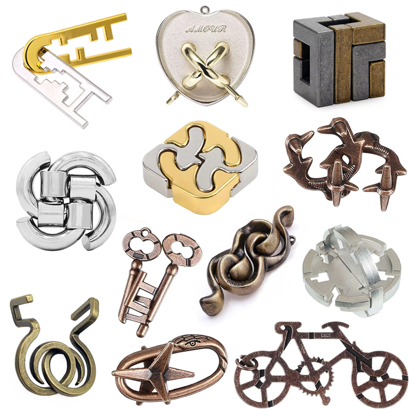 Kids Toys Very - 3PCS Set Disentanglement Metal Puzzle Brain