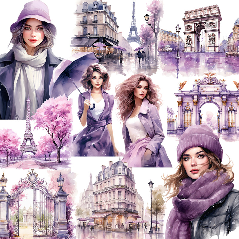 Kids Toys Paris - Purple Paris Stickers Crafts And Scrapbooking