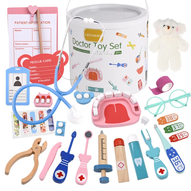 Wooden Pretend Play Doctor Set - Kids Toys Doctor Set ulasan dan harga