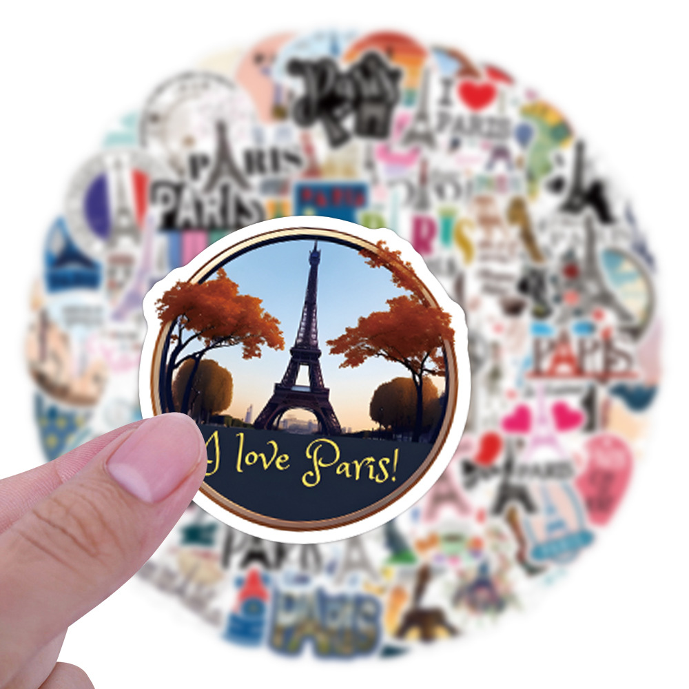 110PCSFrance Paris Stickers Tr - Kids Toys Paris ulasan dan harga