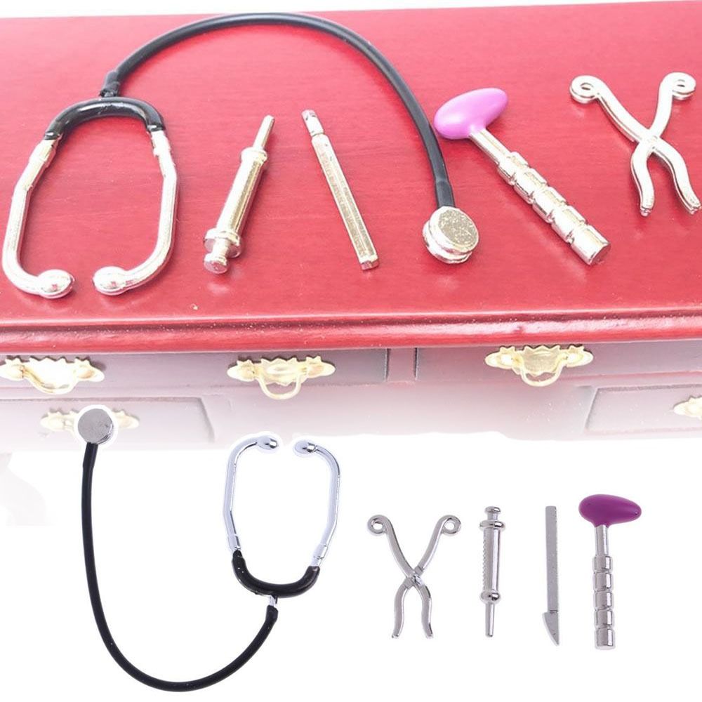 1/6 1/12 Scale Dollhouse Steth - Kids Toys Doctor Set ulasan dan harga