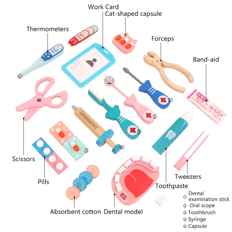 Pretend Play Doctor Toys Woode - Kids Toys Doctor Set ulasan dan harga