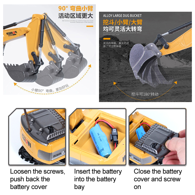 RC Excavator 2.4Ghz 6 Channel  - Kids' Toys Channel ulasan dan harga